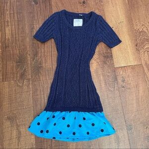 Justice girls dress blue navy blue size 10 shimmery short sleeve
